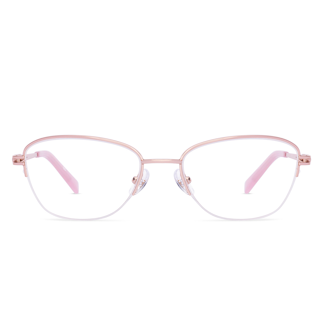 John Jacobs Rose Gold Half Rim Cat Eye right side