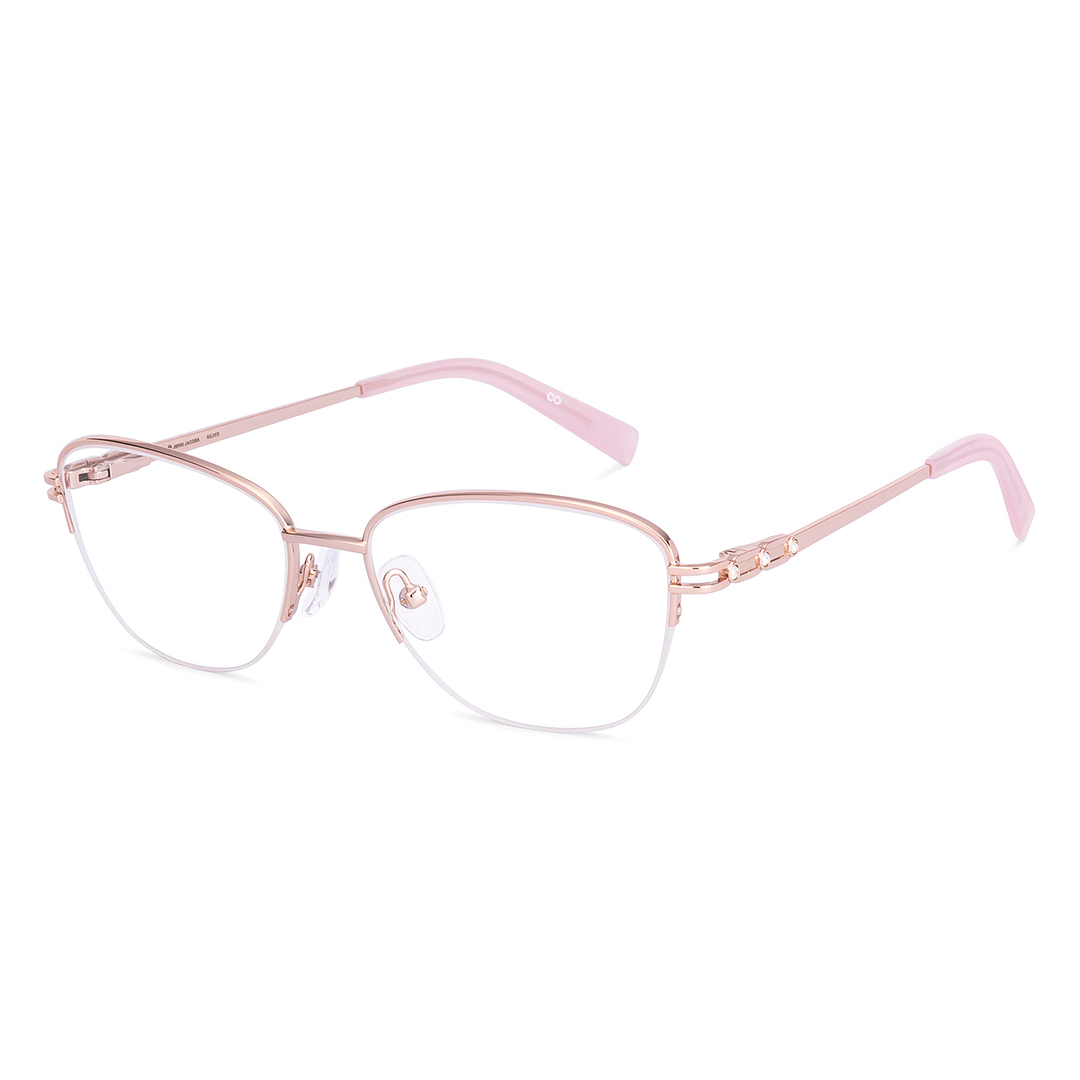 John Jacobs Rose Gold Half Rim Cat Eye right side