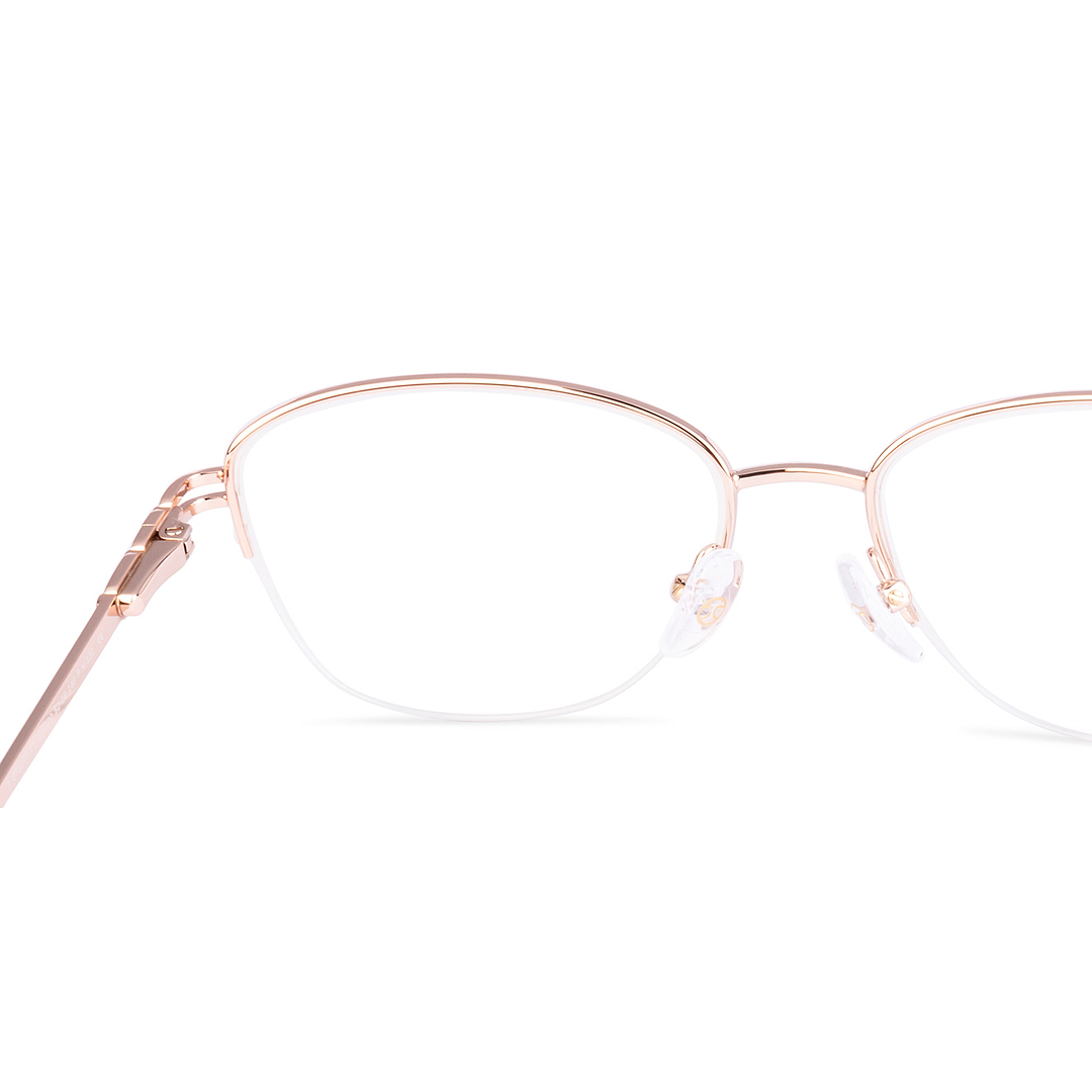 John Jacobs Rose Gold Half Rim Cat Eye right side