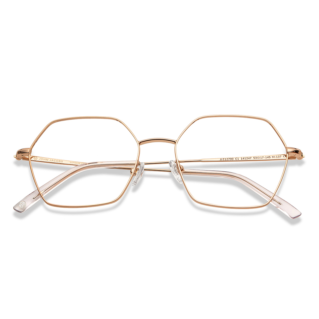 John Jacobs Online Rose Gold Full Rim Geometric left side