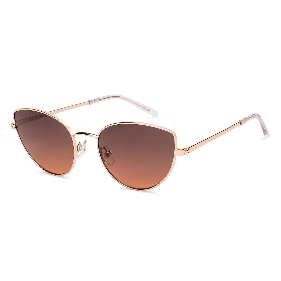 John Jacobs Rose Gold Full Rim Cat Eye left side