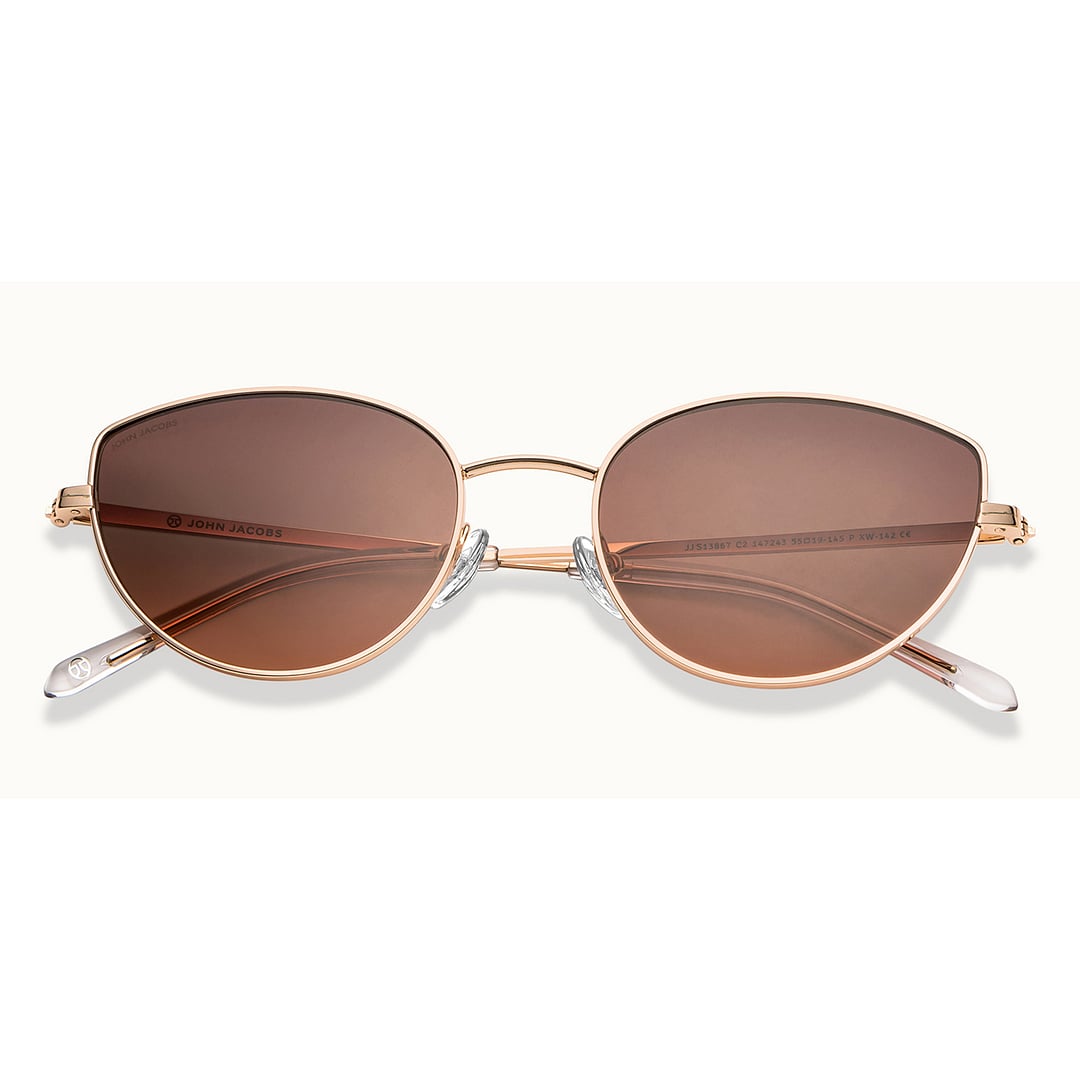 John Jacobs Rose Gold Full Rim Cat Eye left side