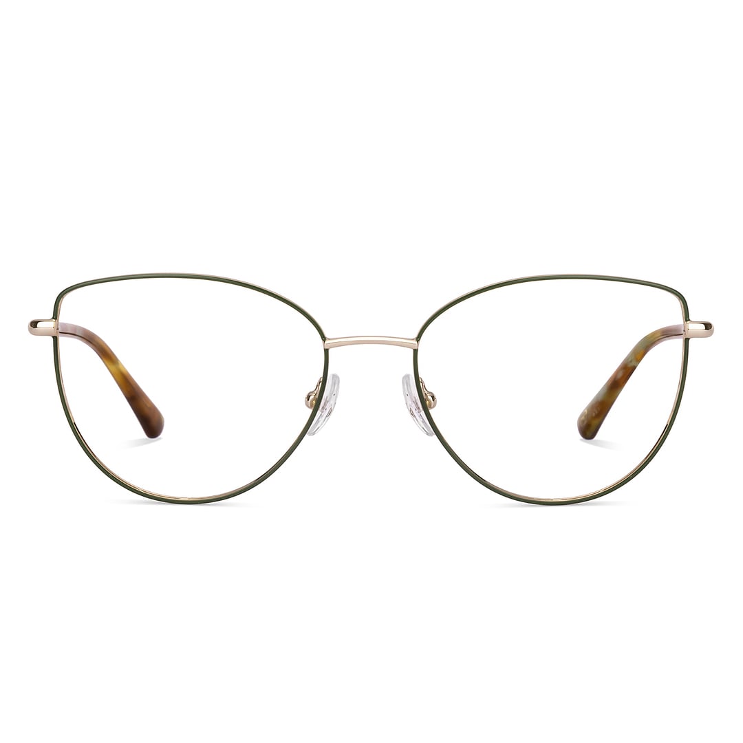John Jacobs Shiny Gold Full Rim Cat Eye right side