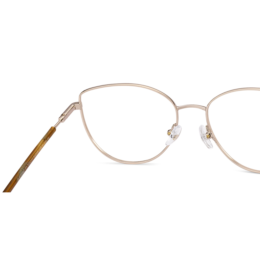 John Jacobs Shiny Gold Full Rim Cat Eye right side