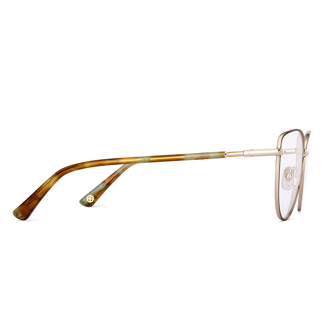John Jacobs Shiny Gold Full Rim Cat Eye left side