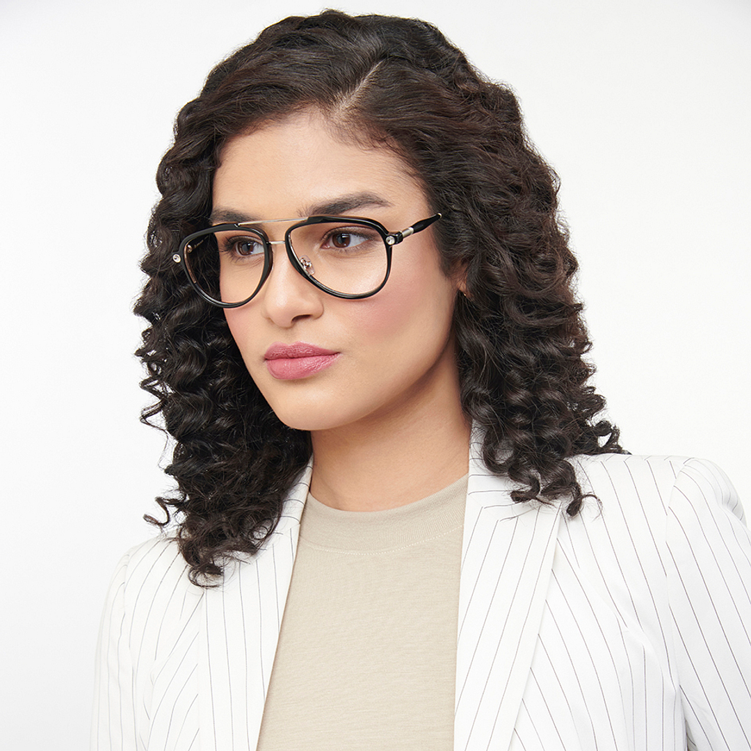 John Jacobs Online Silver Full Rim Aviator left side