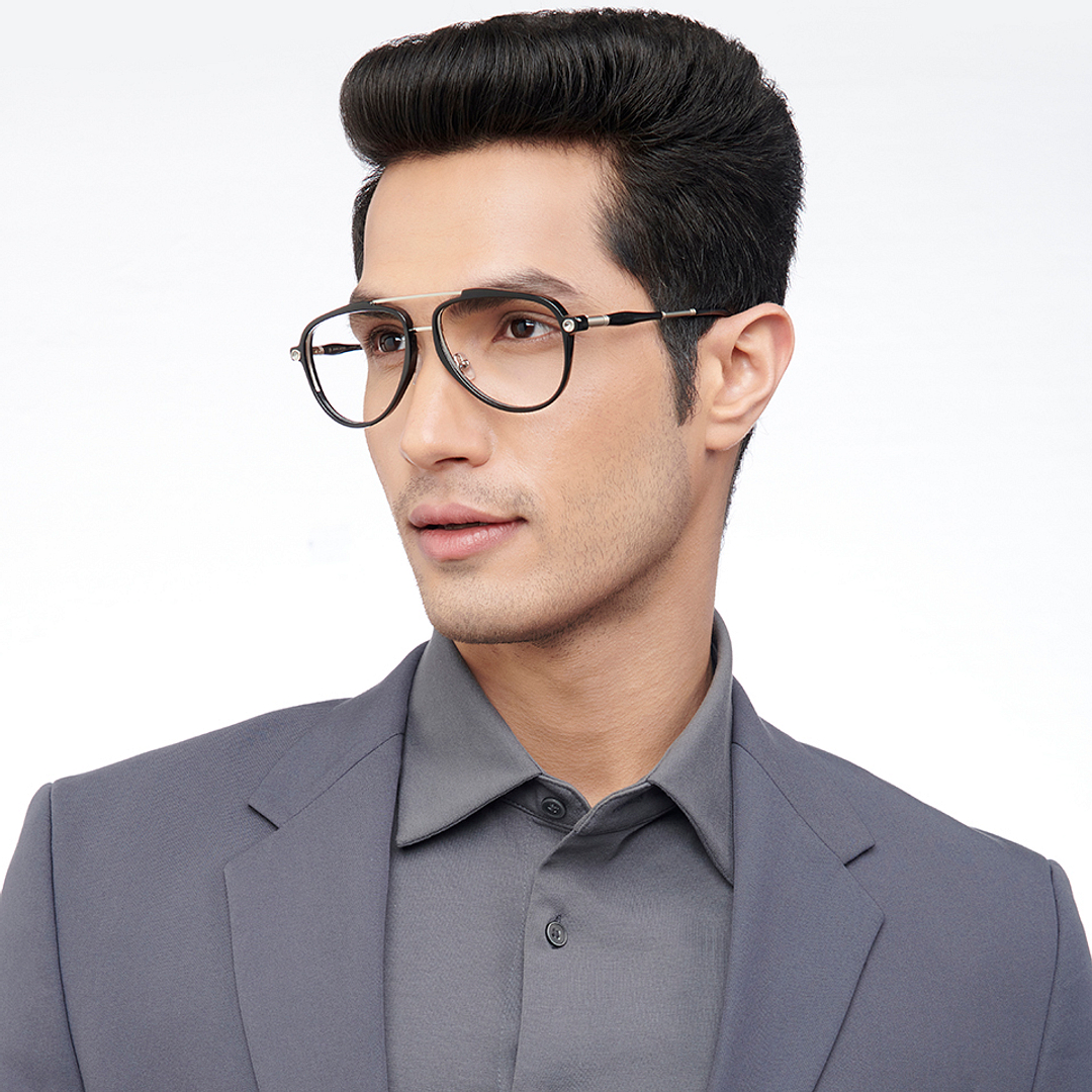 John Jacobs Online Silver Full Rim Aviator left side