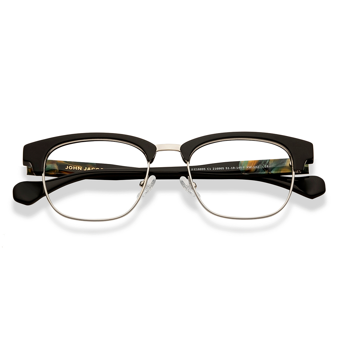 John Jacobs Silver Full Rim Clubmaster left side