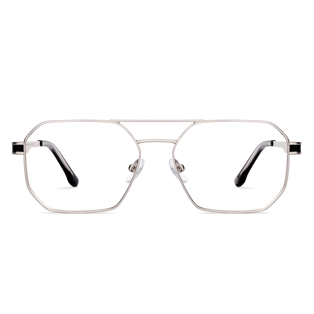 John Jacobs Silver Full Rim Geometric right side