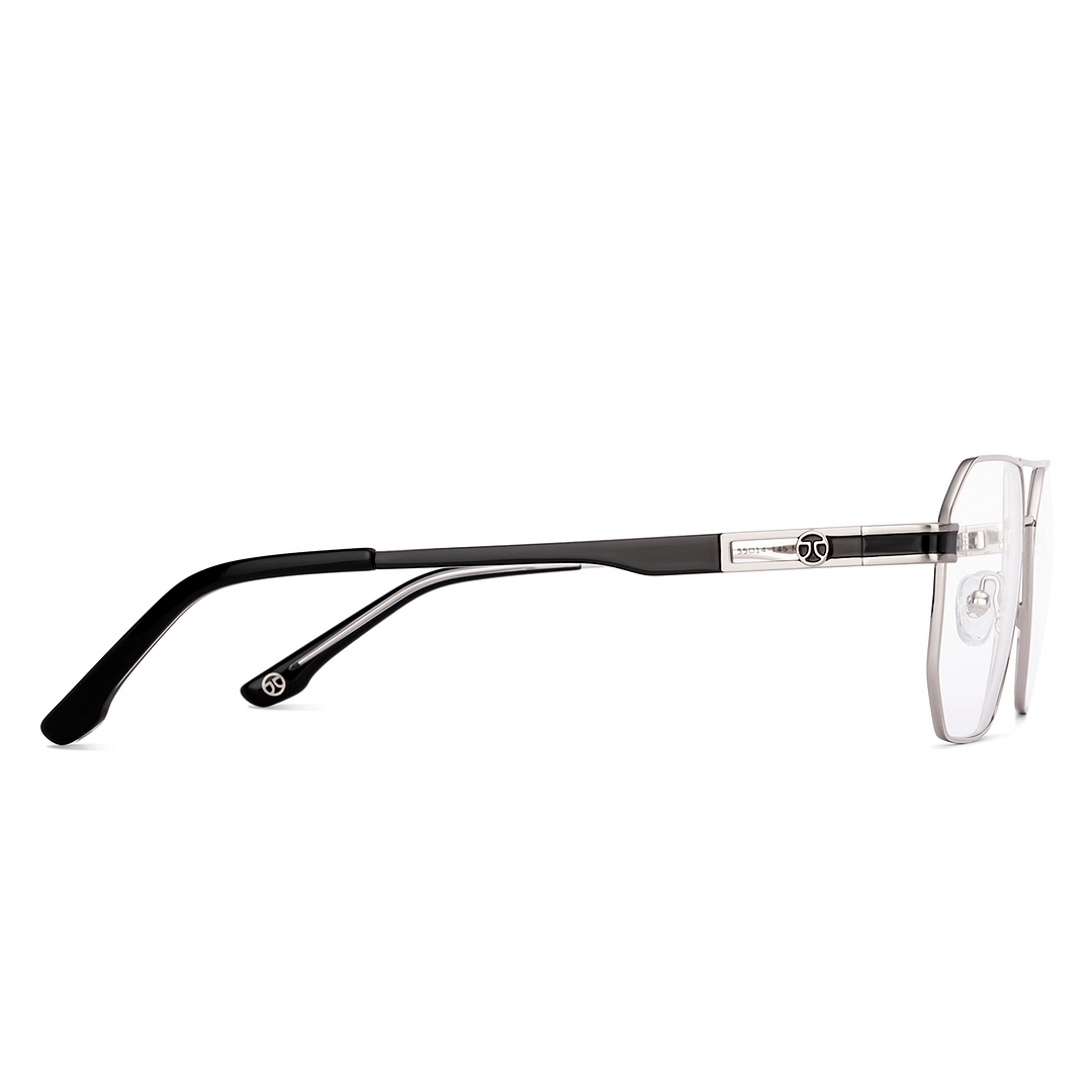 John Jacobs Silver Full Rim Geometric left side