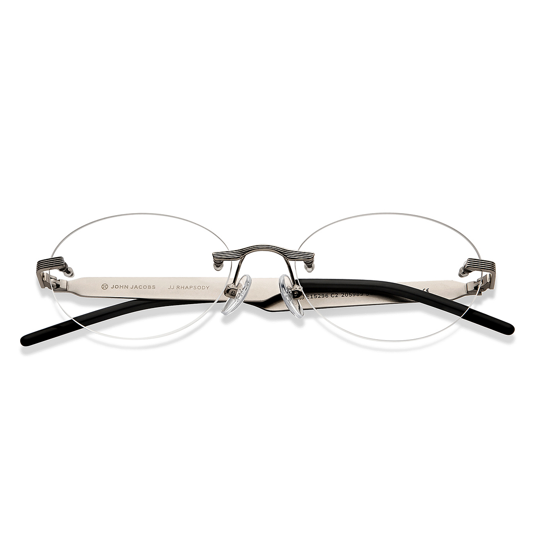 John Jacobs Online Silver Rimless Round left side