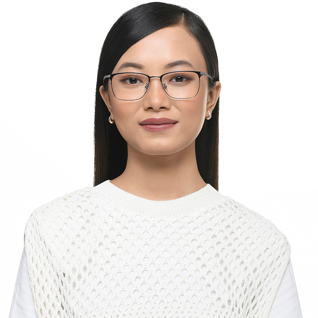 John Jacobs Silver Full Rim Square left side