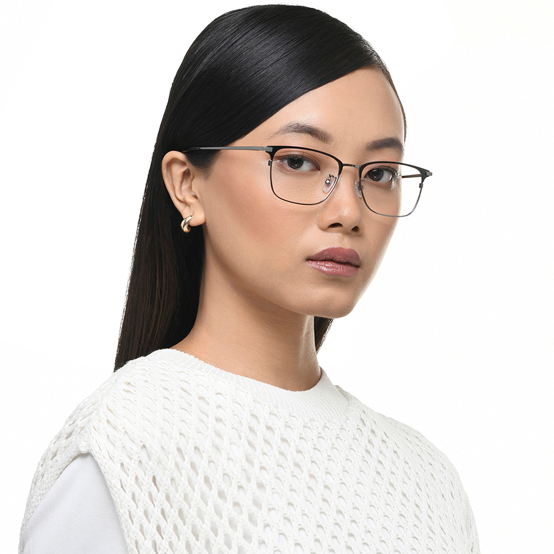 John Jacobs Silver Full Rim Square right side