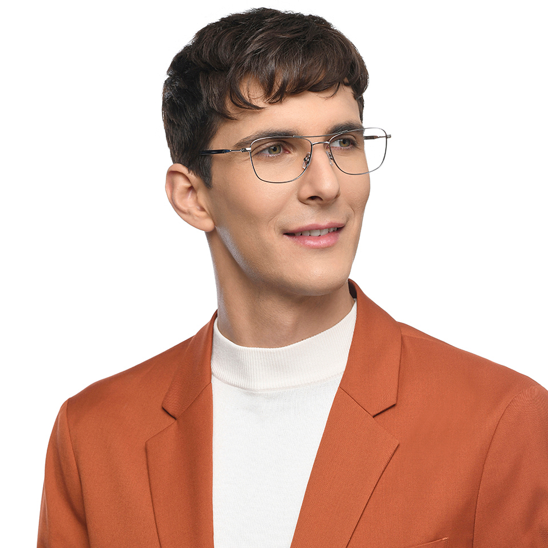 John Jacobs Online Silver Full Rim Square left side