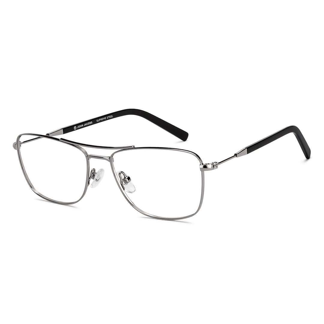 John Jacobs Online Silver Full Rim Square left side