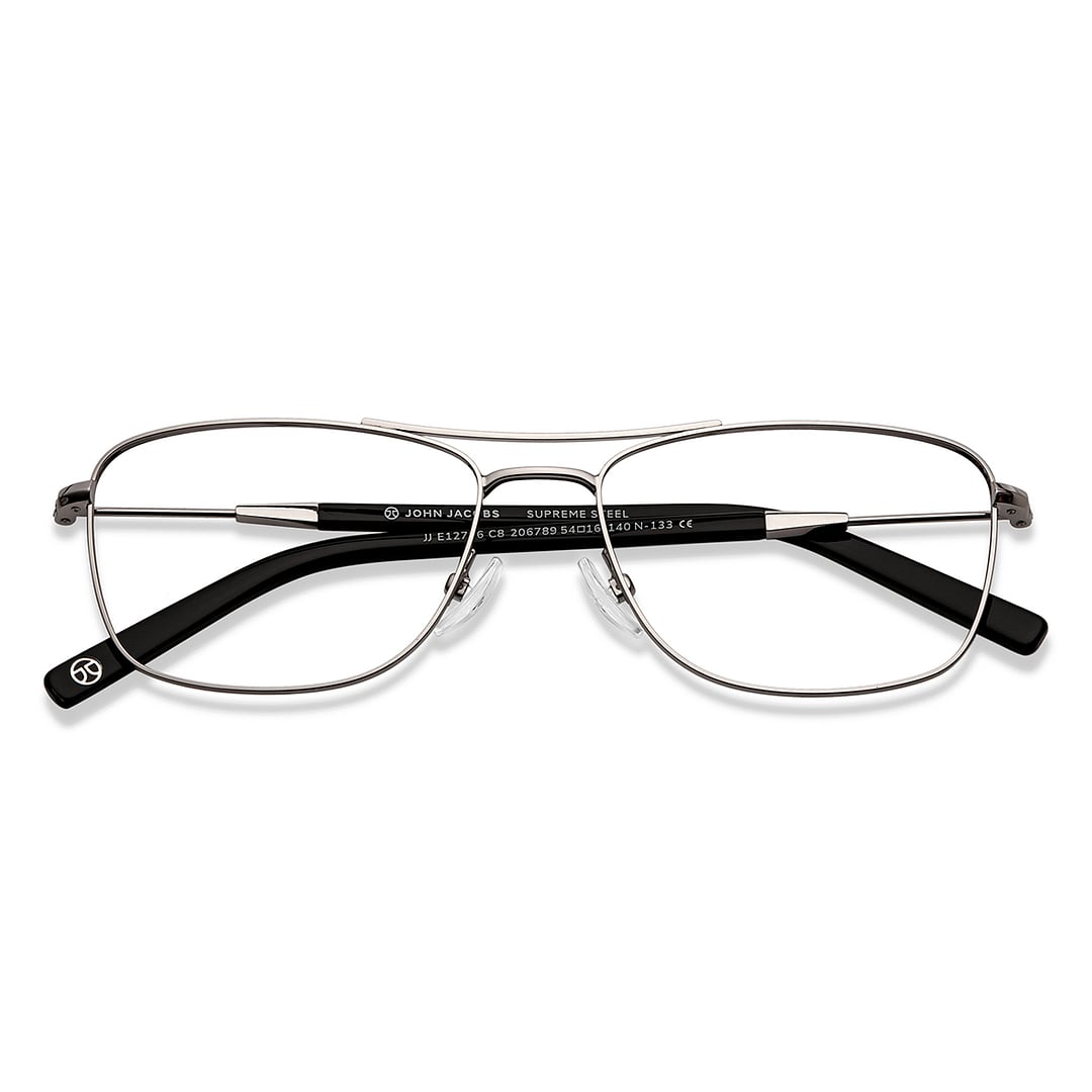 John Jacobs Online Silver Full Rim Square left side