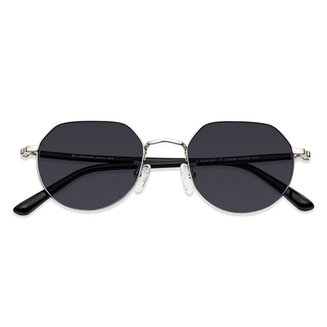 John Jacobs Online Silver Full Rim Round left side