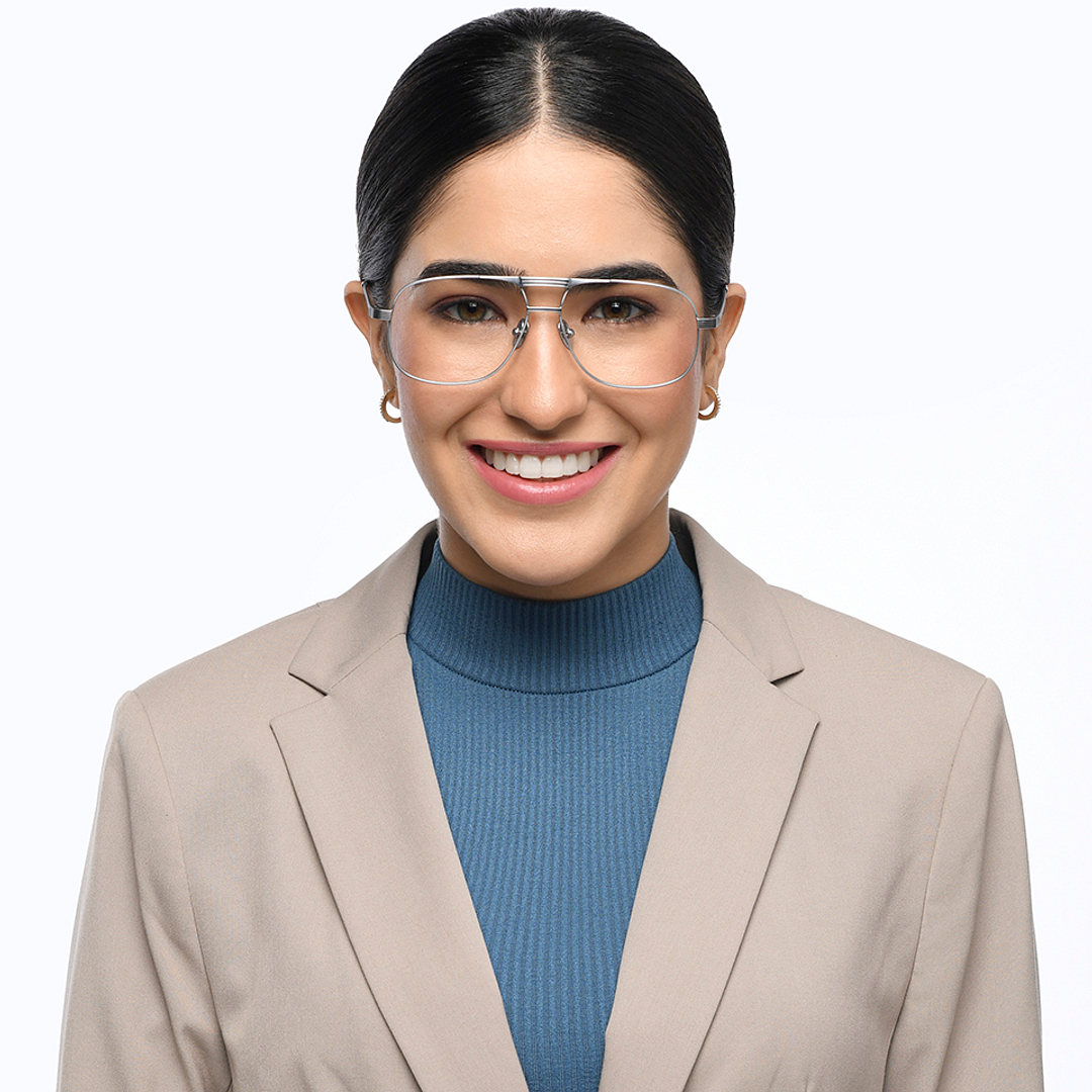 John Jacobs Silver Full Rim Aviator left side