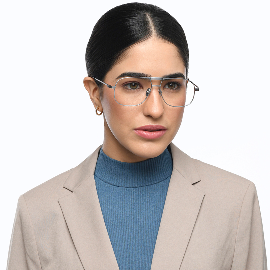 John Jacobs Silver Full Rim Aviator right side