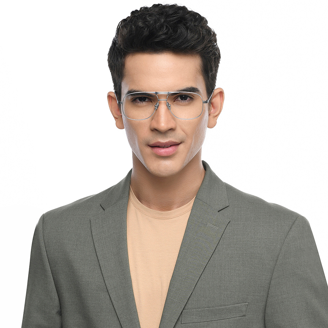 John Jacobs Silver Full Rim Aviator left side