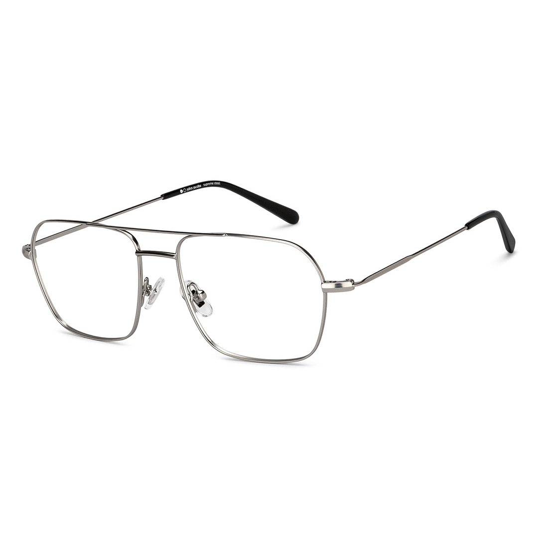 Buy Silver Black Full Rim Square John Jacobs Supreme Steel JJ
