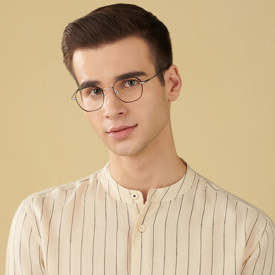 John Jacobs Silver Full Rim Square left side