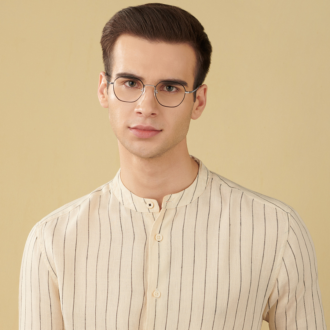 John Jacobs Silver Full Rim Square right side