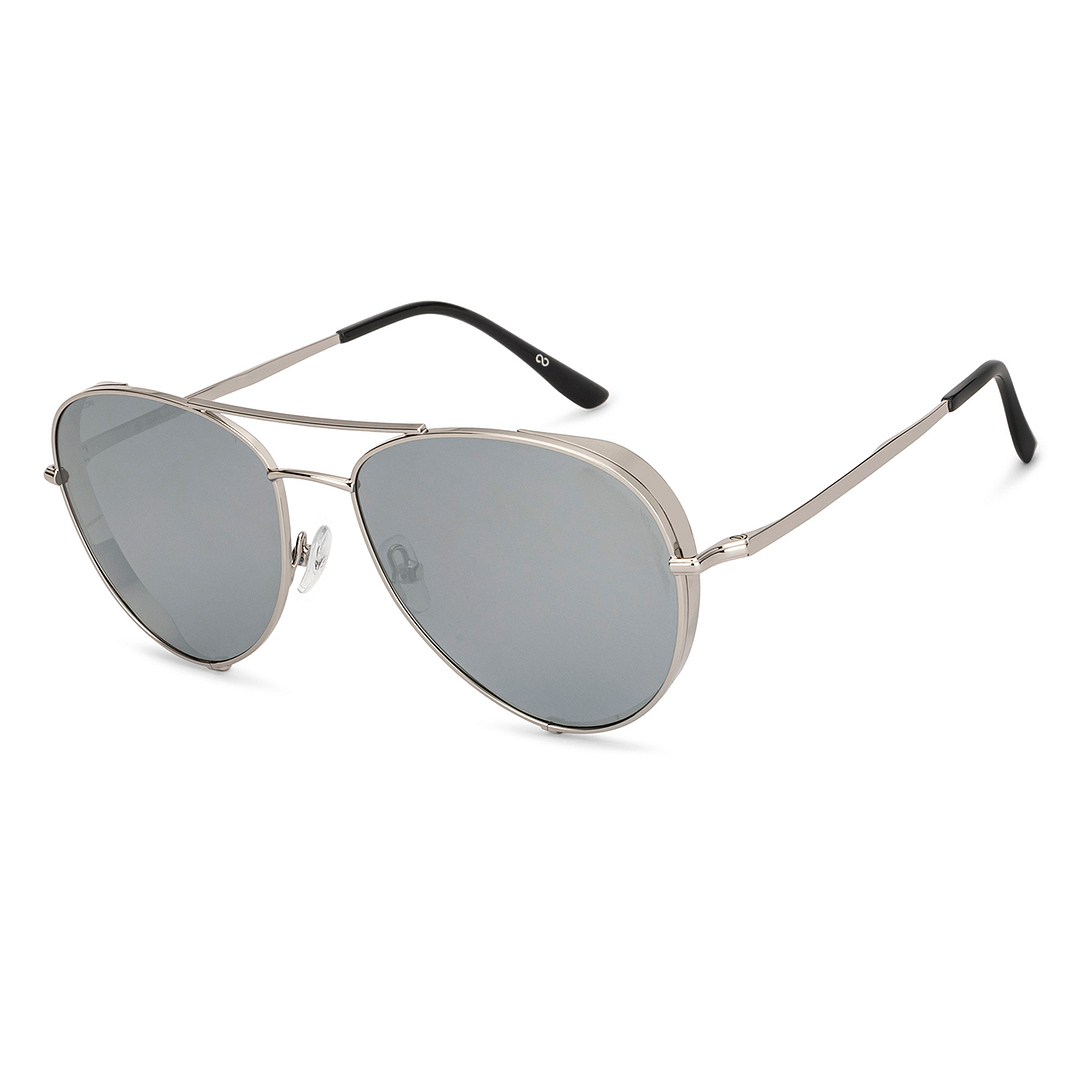 John Jacobs Silver Full Rim Aviator left side