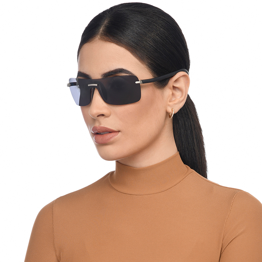 John Jacobs Online Silver Rimless Square left side