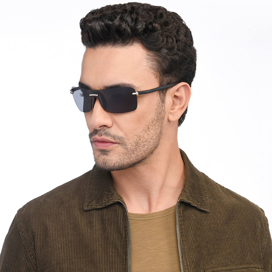 John Jacobs Online Silver Rimless Square left side