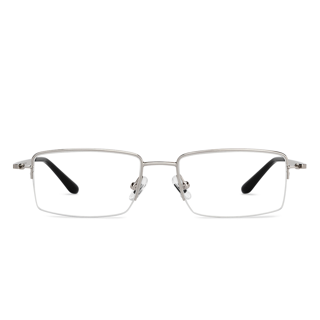 John Jacobs Online Silver Half Rim Rectangle left side