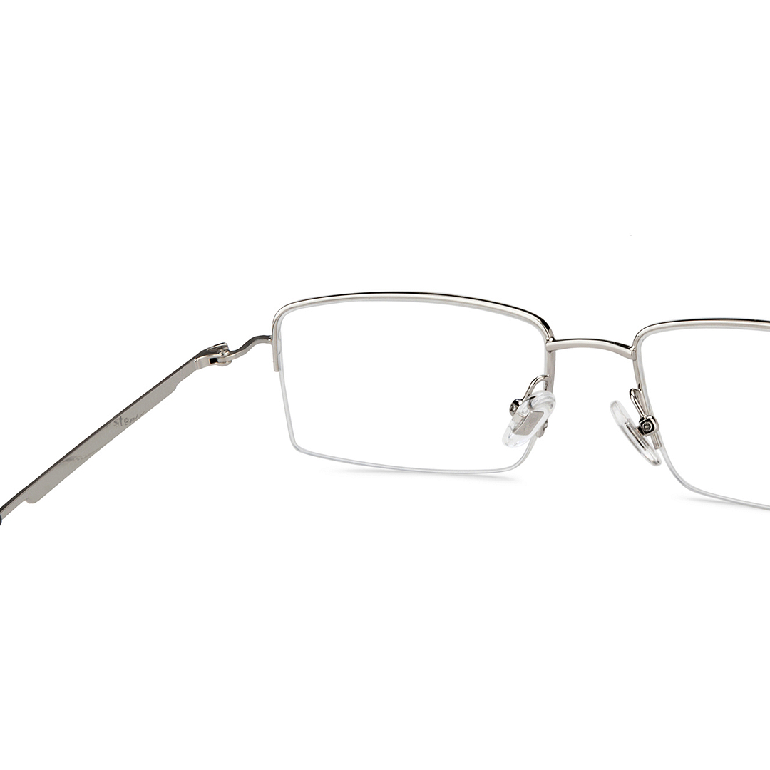 John Jacobs Online Silver Half Rim Rectangle right side
