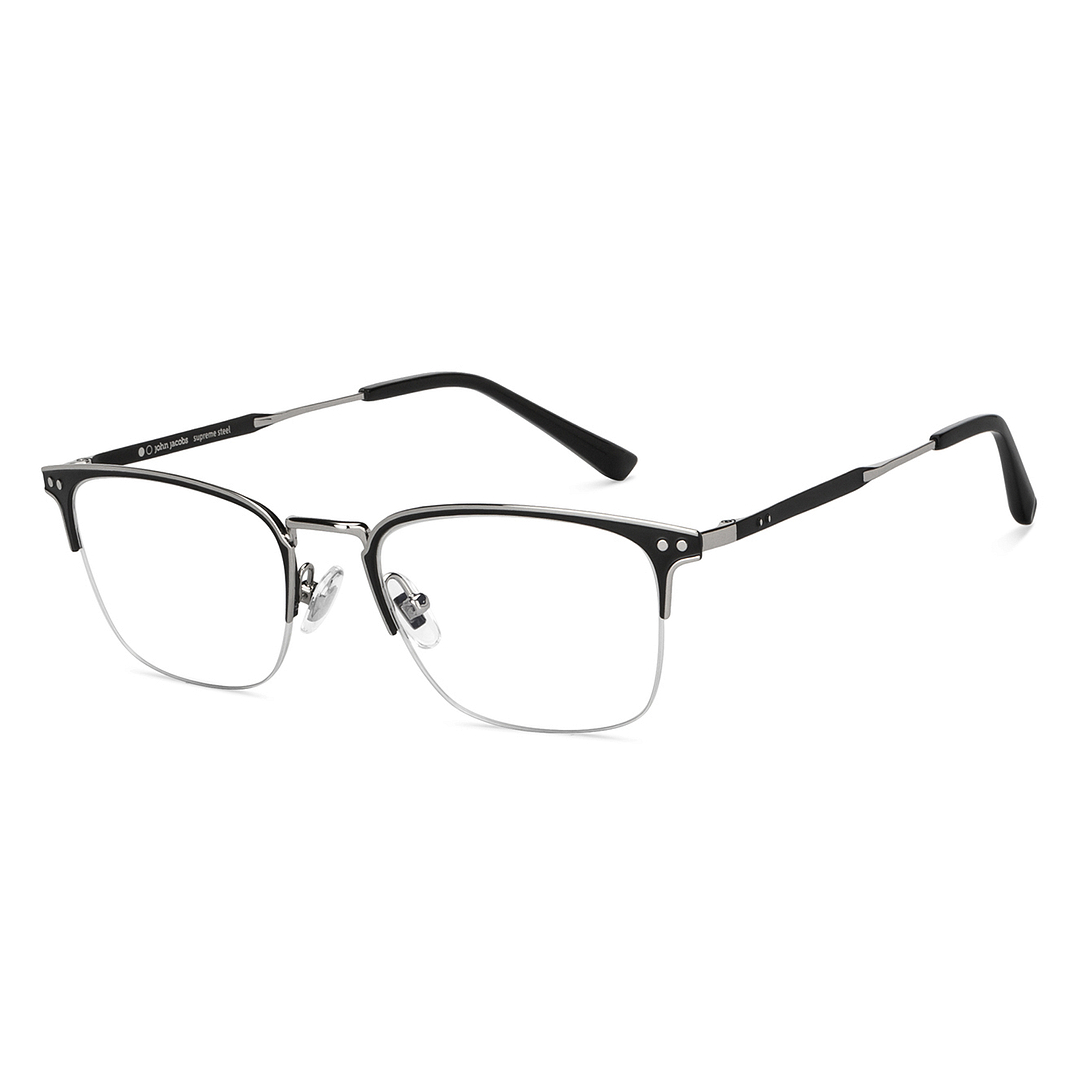 John Jacobs Dark Gunmetal Half Rim Rectangle right side