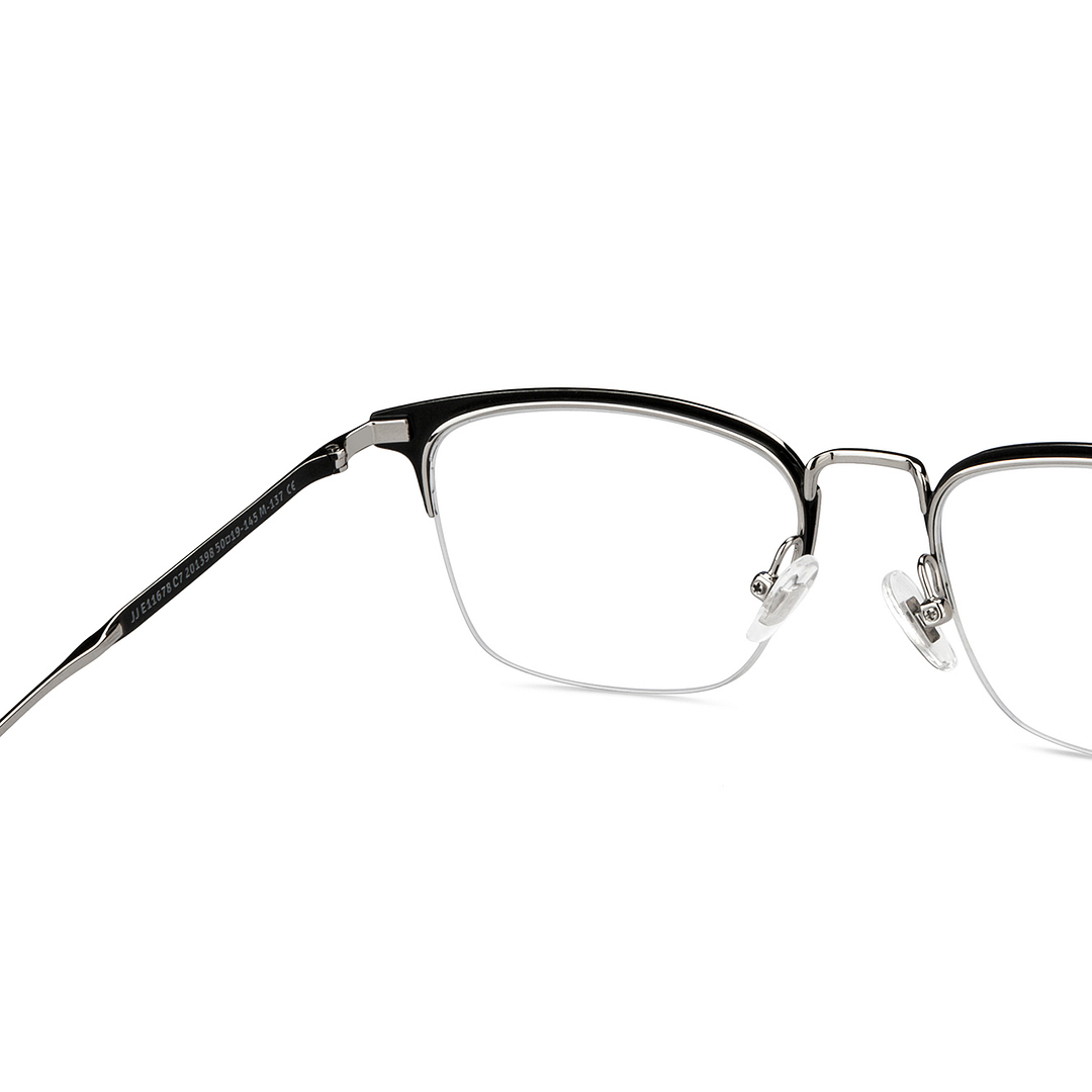 John Jacobs Dark Gunmetal Half Rim Rectangle right side
