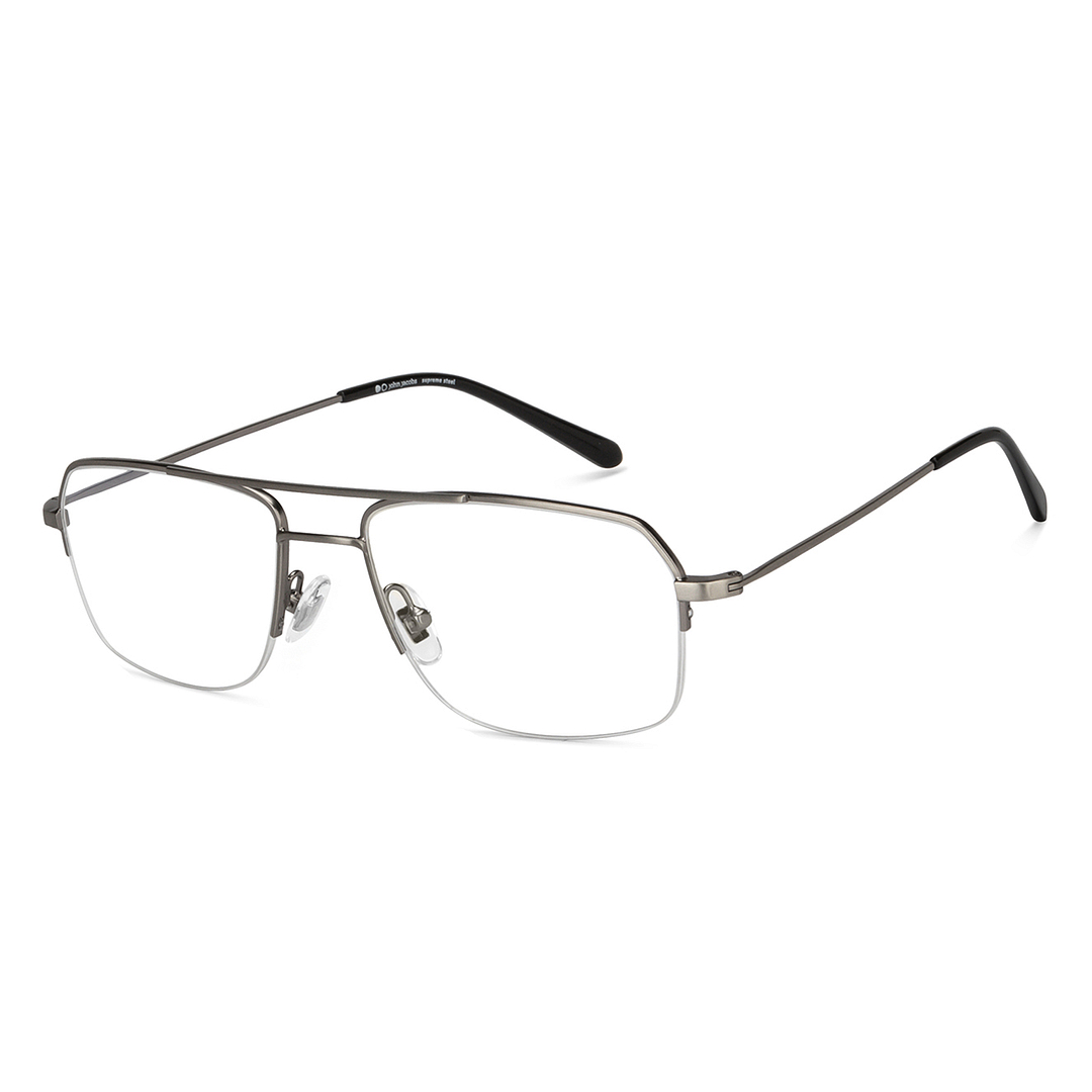 John Jacobs Online Silver Half Rim Rectangle right side