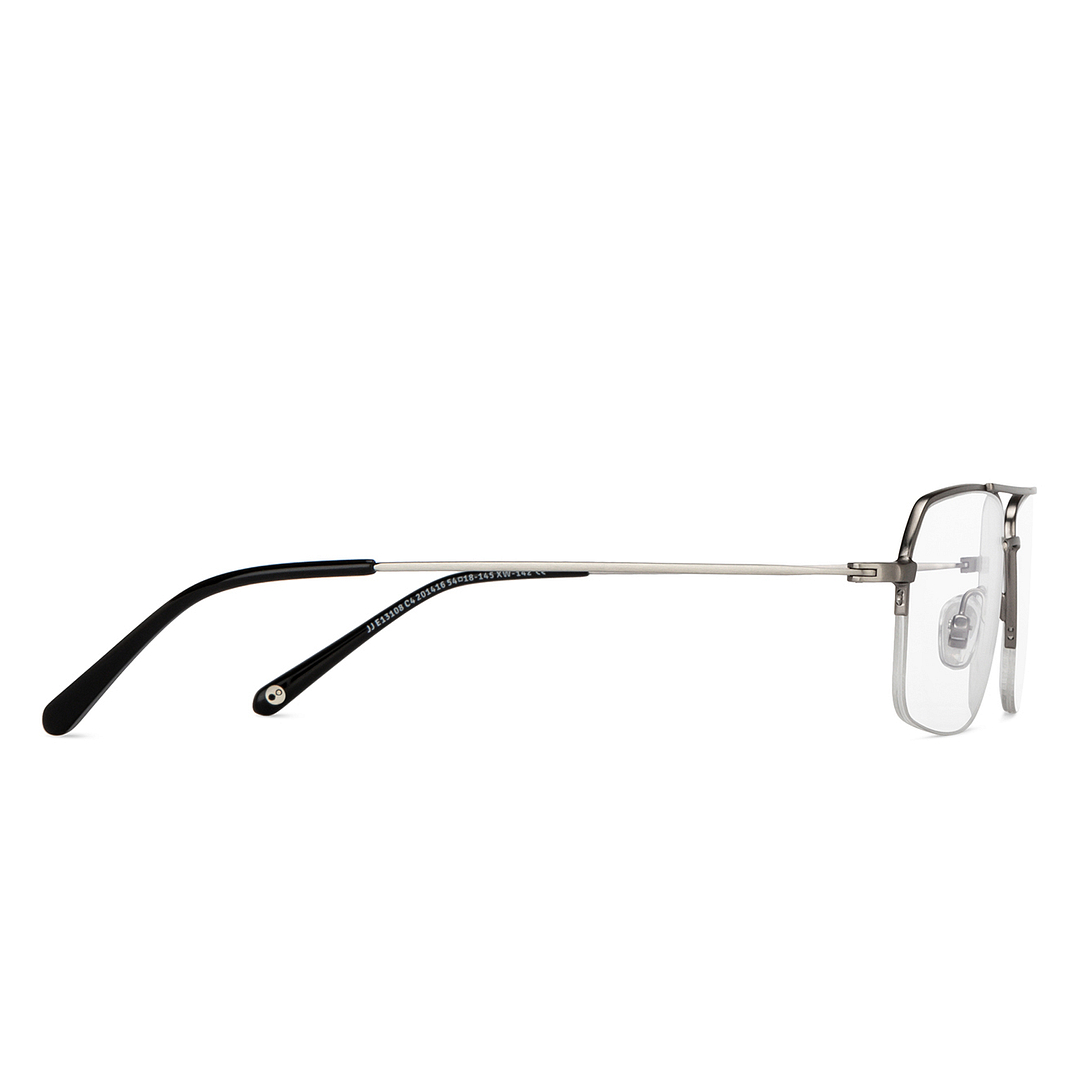 John Jacobs Online Silver Half Rim Rectangle left side
