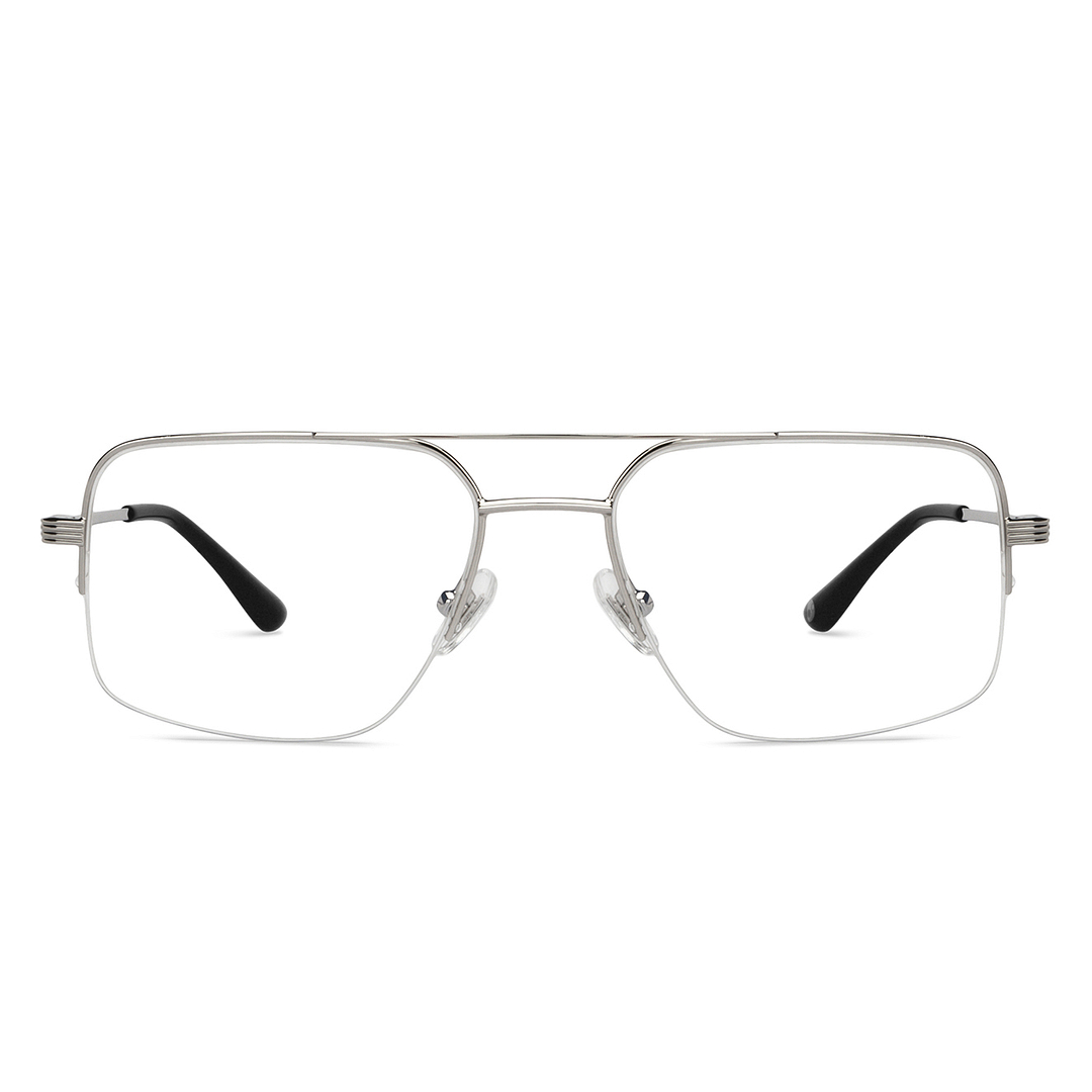 John Jacobs Online Silver Half Rim Square left side