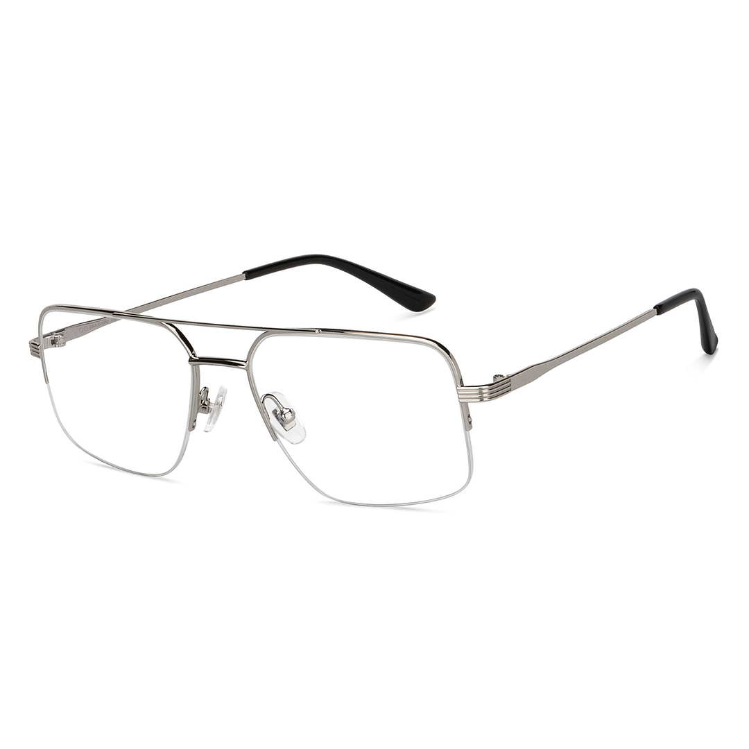 John Jacobs Online Silver Half Rim Square right side