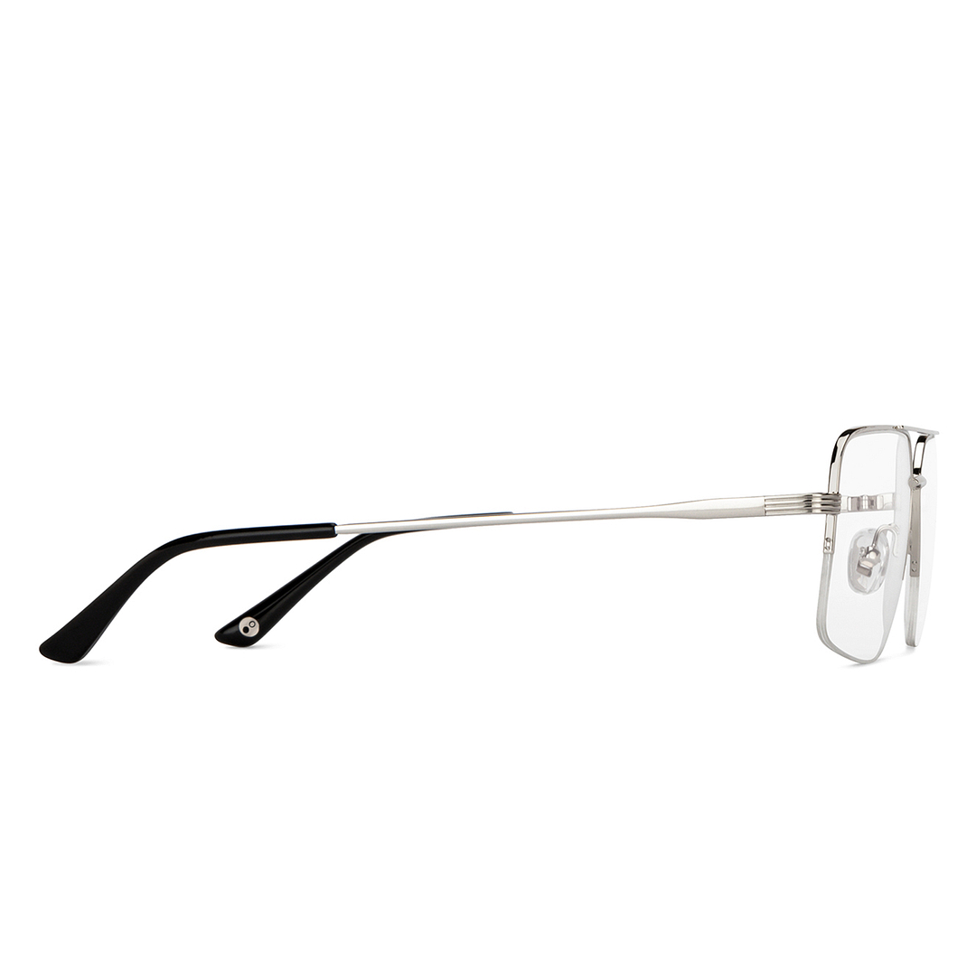 John Jacobs Online Silver Half Rim Square left side