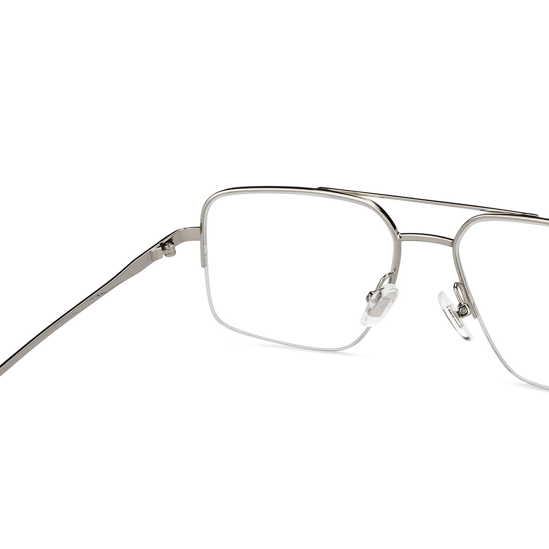 John Jacobs Online Silver Half Rim Square right side