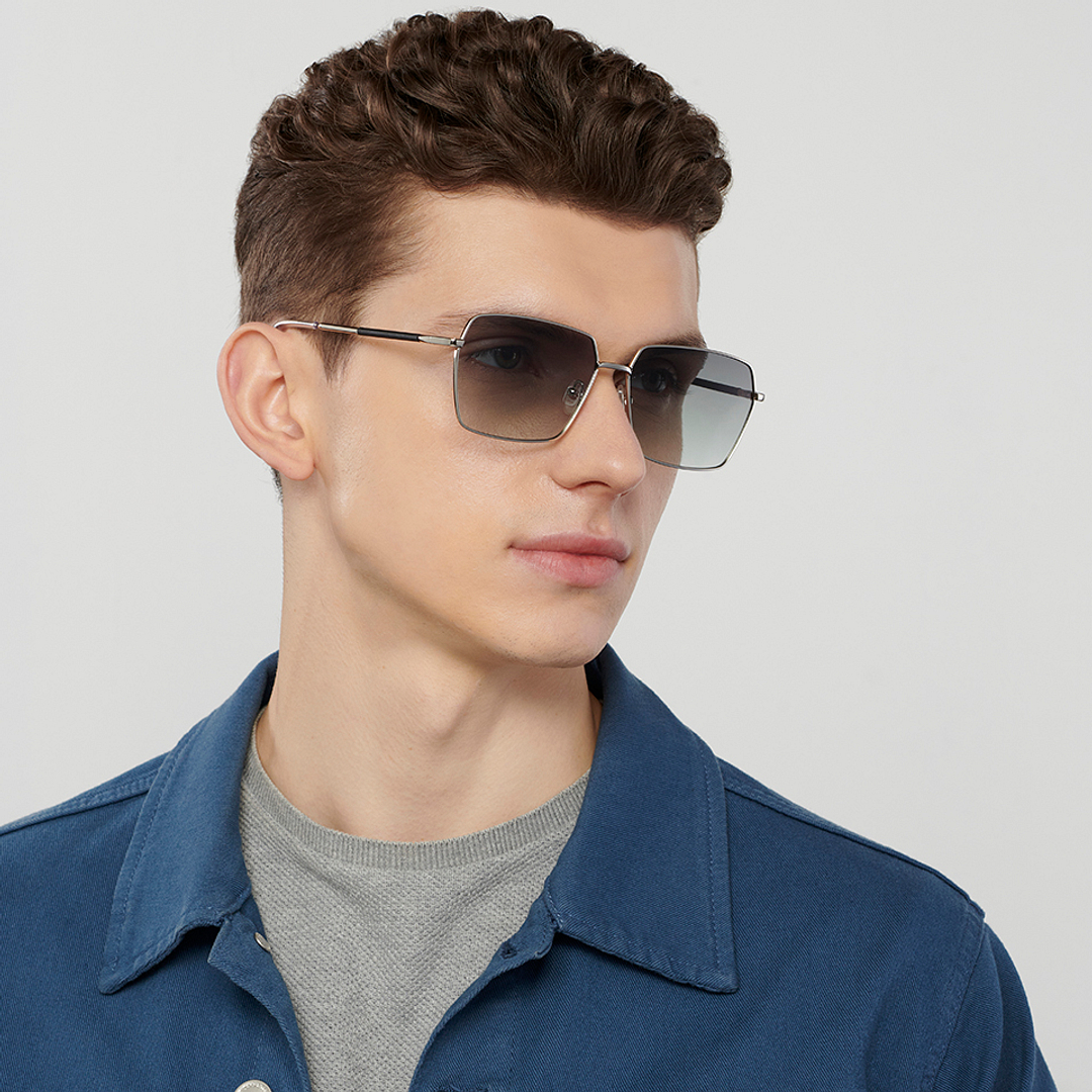 John Jacobs Online Silver Full Rim Hexagonal right side