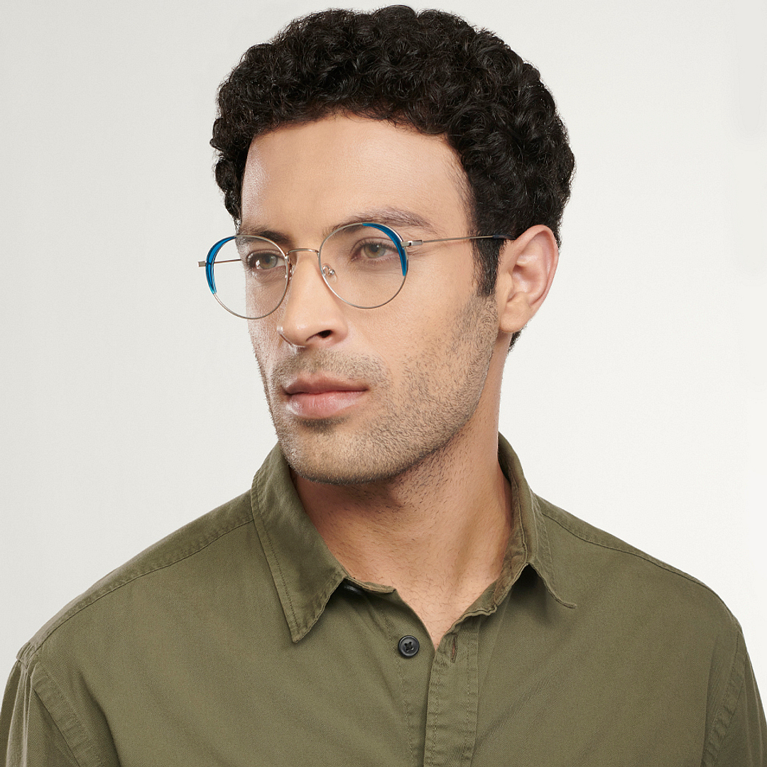 John Jacobs Online Silver Full Rim Round left side