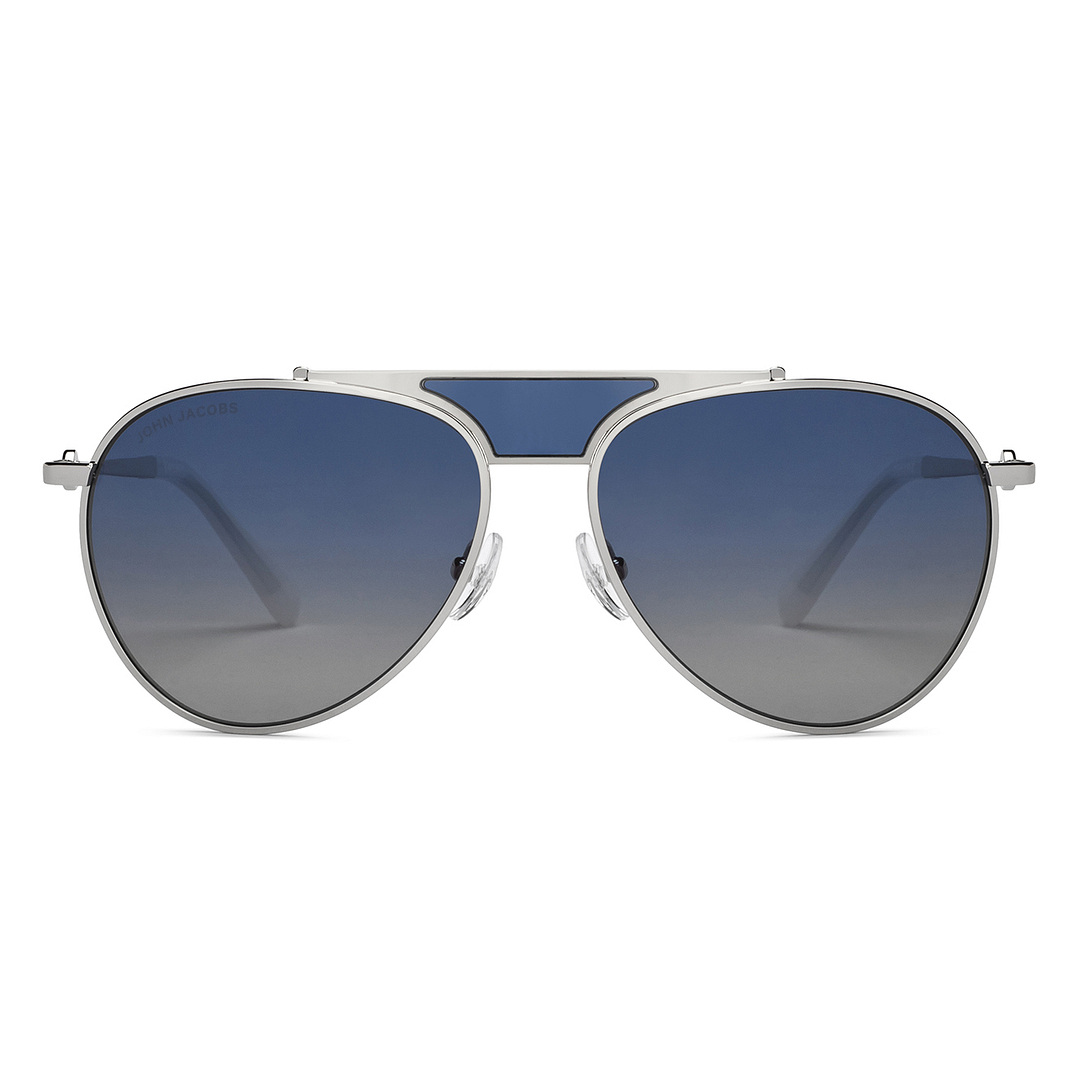 John Jacobs Silver Full Rim Aviator left side
