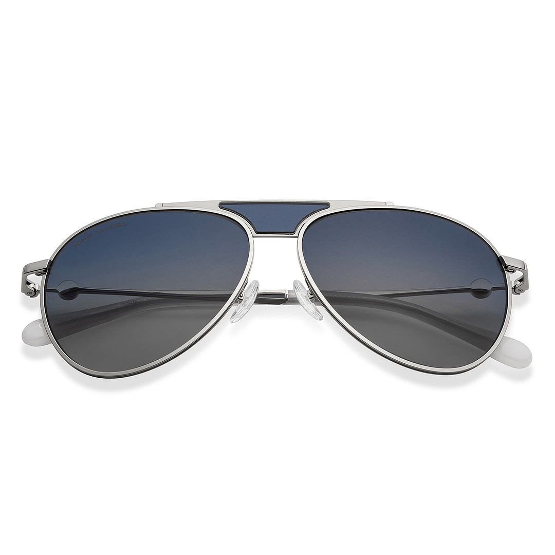 John Jacobs Silver Full Rim Aviator left side