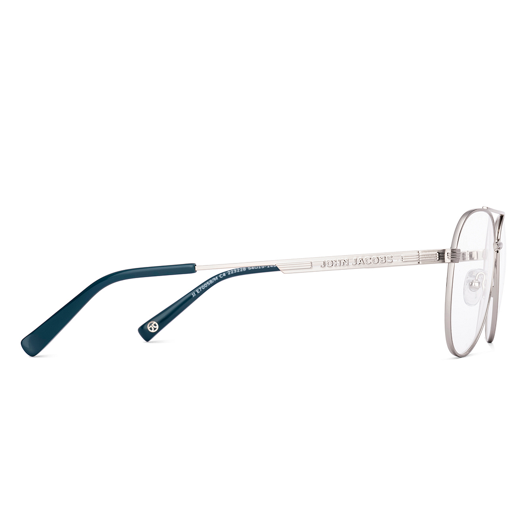 Buy Silver Blue Green Full Rim Aviator John Jacobs Supreme Steel