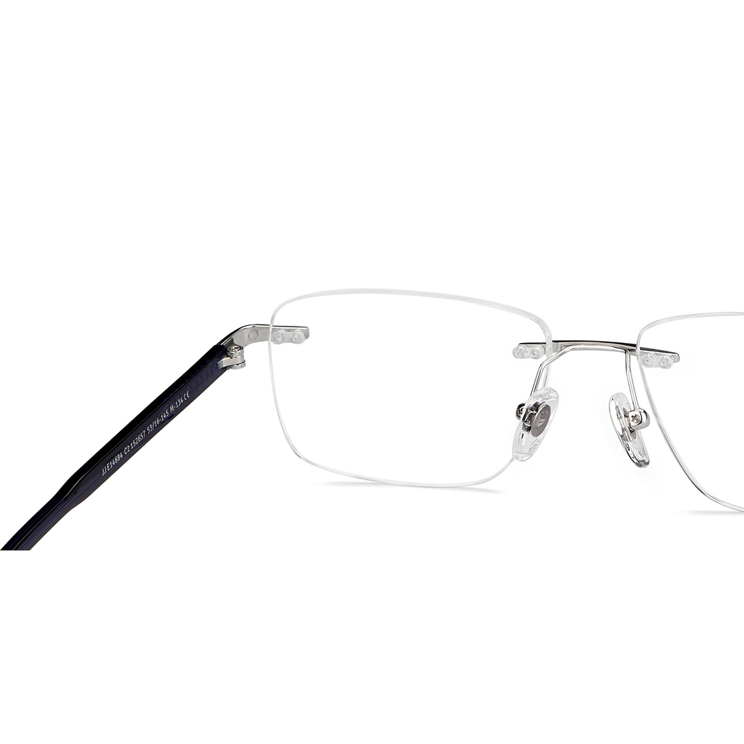 John Jacobs Online Silver Rimless Rectangle right side