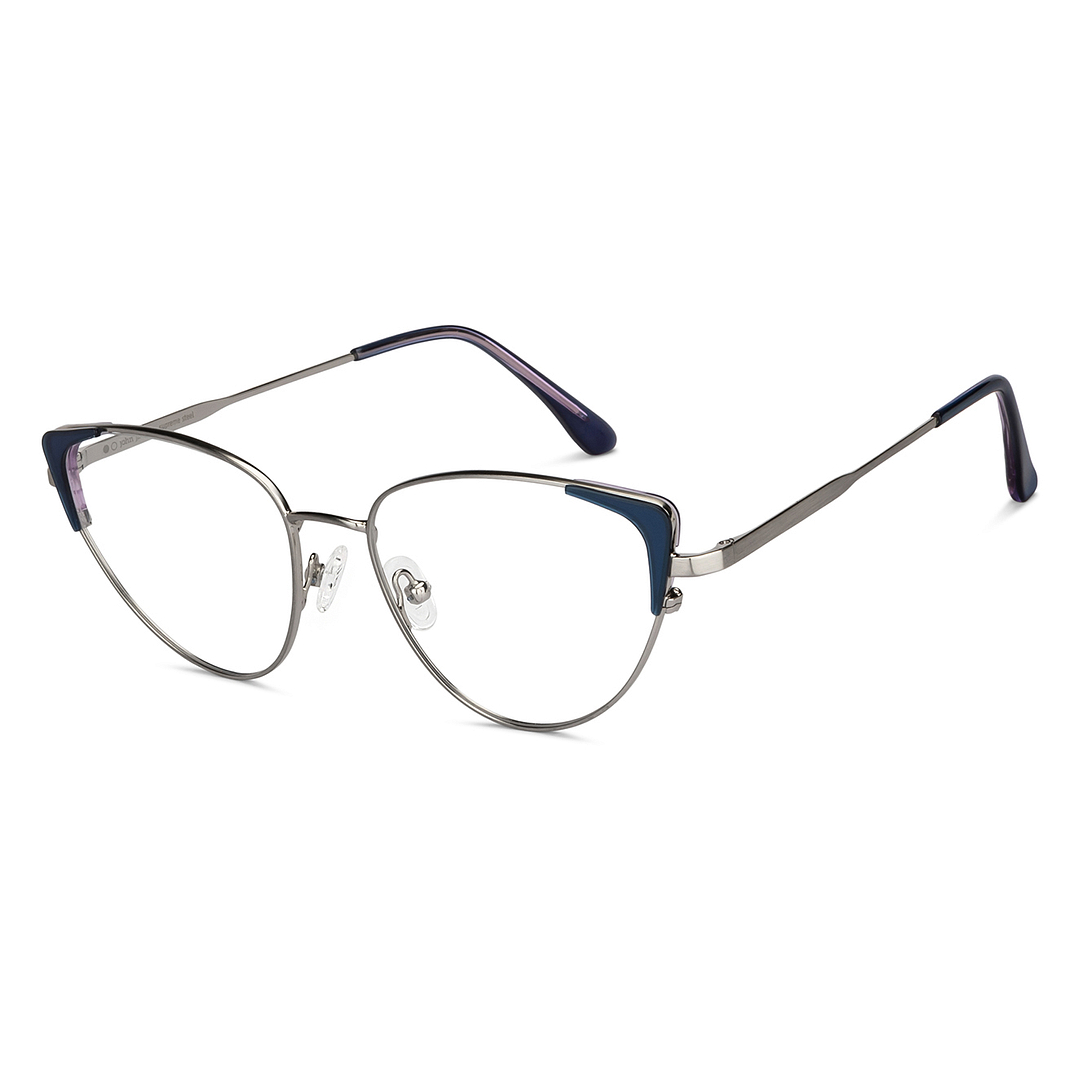 John Jacobs Silver Full Rim Cat Eye left side