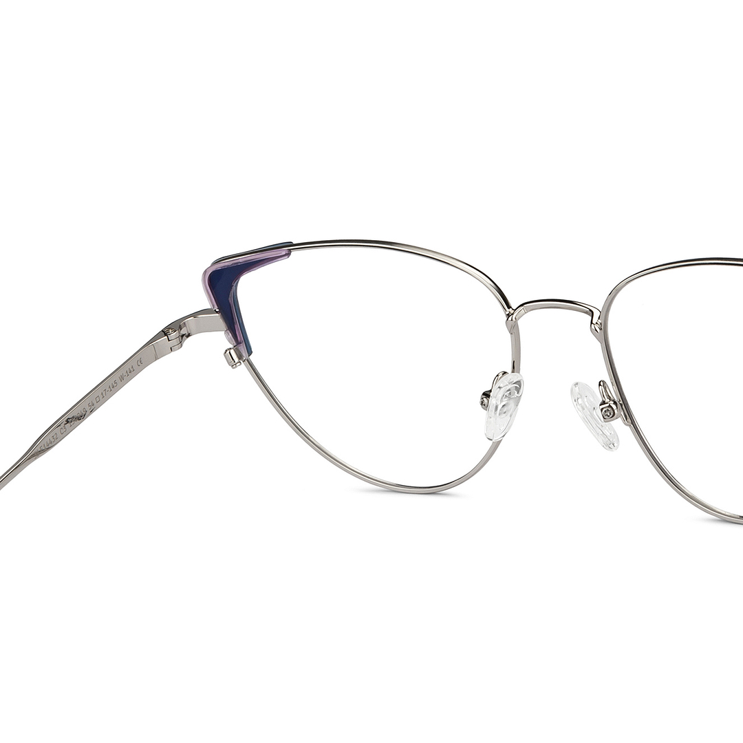 John Jacobs Silver Full Rim Cat Eye right side