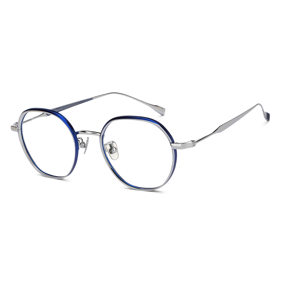 John Jacobs Silver Full Rim Geometric left side