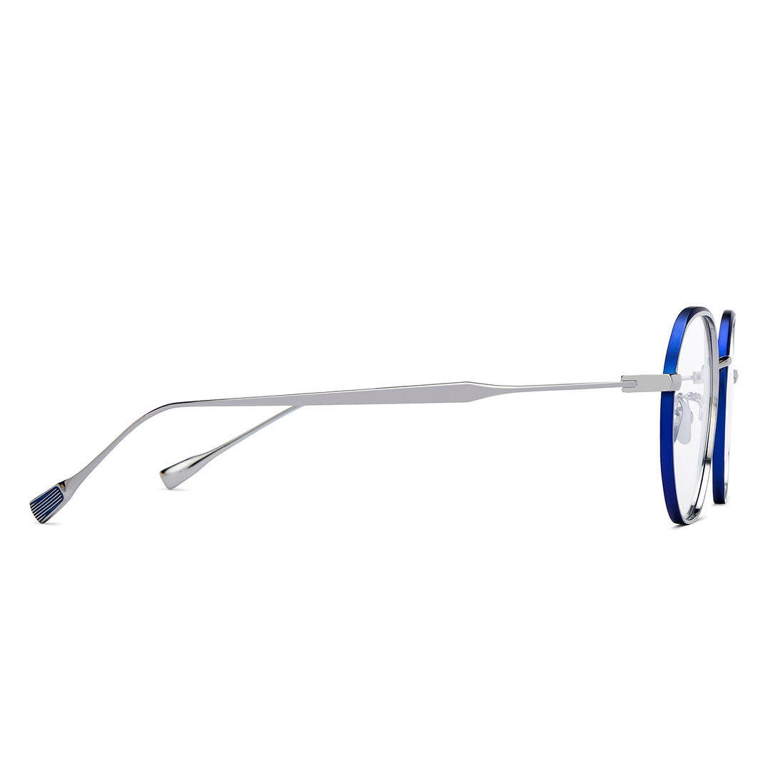 John Jacobs Silver Full Rim Geometric left side